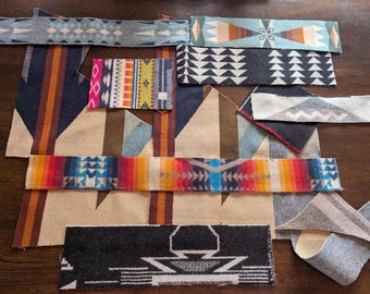 Remnants pack | Lot of fabric | Wool remnants | Southwest fabric #20