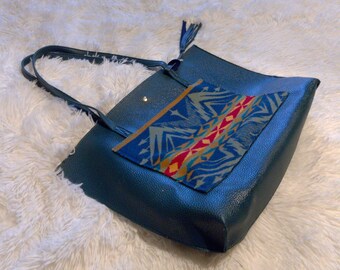 A Vegan Leather Shoulder Bag | Large Tote | Wool Purse | Over-size Purse | Multi-Purpose Carry All | Multi Function