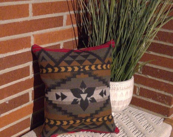 Pair Southwest Wool Pillow Cover 18x18 -Papago Style - Mission Del Rey  Southwest