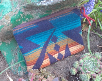 Native Wool Zippered Pouch | Coin Purse | Small Item Organizer