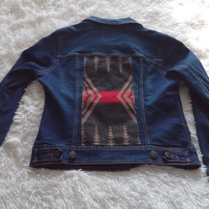 Pen Harding |Southwest Jacket | Upcycled Wool Denim Jacket | Boho | Southwest Print | Native Design | Unique & Timeless | Denim