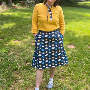 Weather Science Teacher Inspired Wrap Around Skirt. Adult. Mrs. Frizzle. Magic School Bus Inspired.
