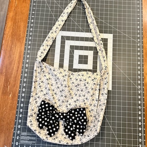 Black and White Cow Purse w/Pockets and Bow Flap