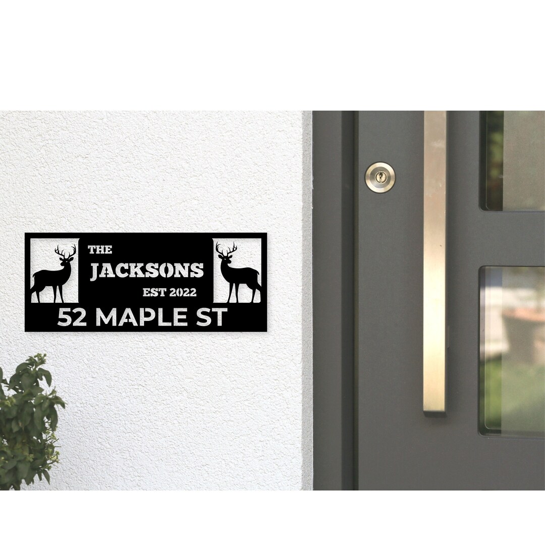 Deer Address Sign, Metal Deer Sign, Deer Yard Sign, Address Sign, Deer