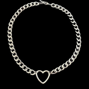 Stainless Steel Heart Connector Choker