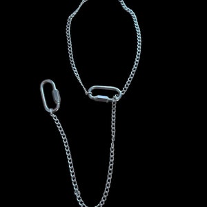 Industrial Hardware Necklace – Stainless Steel Wrap Chain, Hypoallergenic, Edgy Statement Jewelry, Quick Links, Carabiner