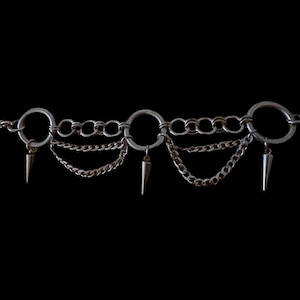 Spiked O-Ring Chain Choker: Stainless Steel Gothic Punk Necklace