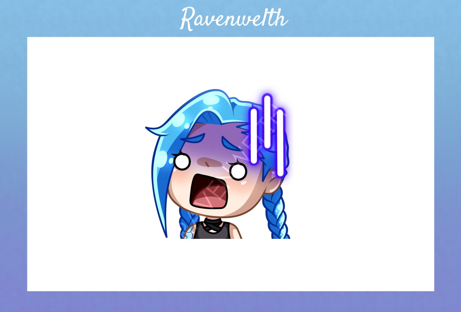 ARCANE JINX League of Legends Twitch Discord Emotes Scared Etsy Canada