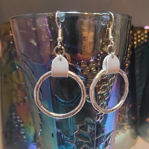 Silver Hammer Pattern Hoop Earrings