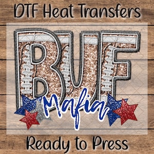 DTF Heat Transfer BUF Mafia Faux Sequins Faux Emroidery