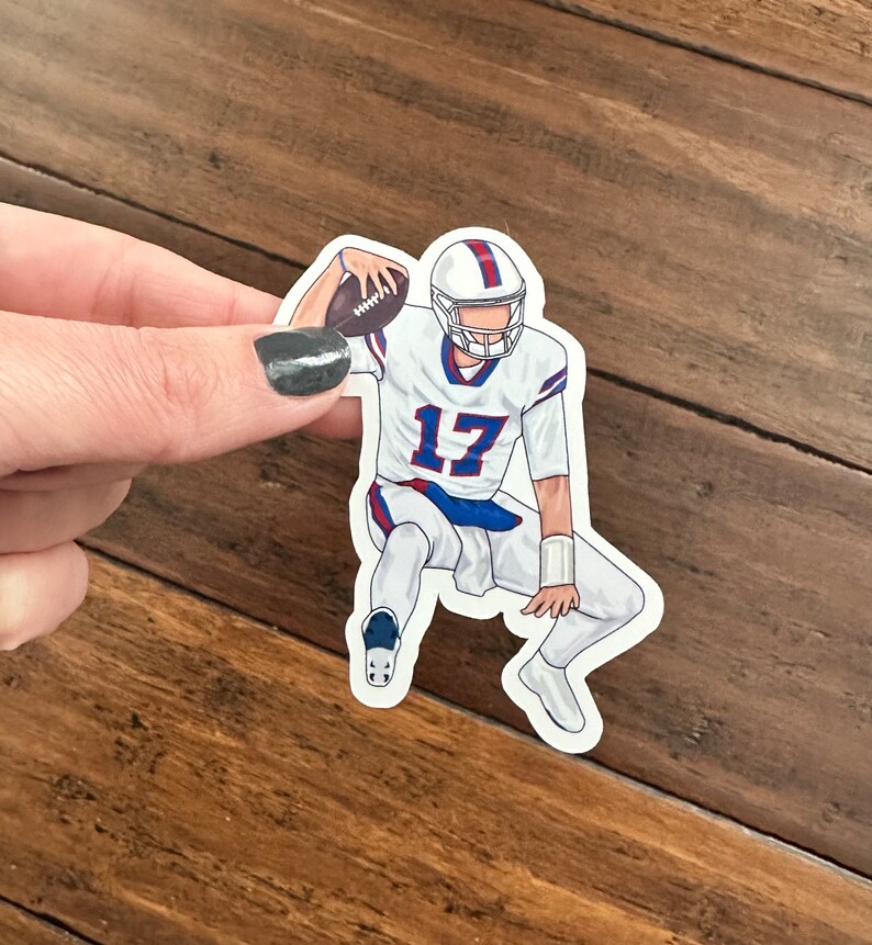 Buffalo Football Josh Allen Leaping Sticker Josh Allen Etsy