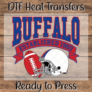 DTF Heat Transfer Buffalo Football and Helmet