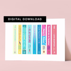 Custom book spines print *DIGITAL DOWNLOAD*| Personalised Book Spines Print | Gift for book lover | Book print | Christmas gift