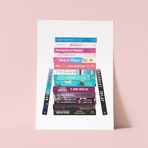 Romance lover Book Spine Art Print | Book cover art | Book lovers print | Romance books | Gift for book lover