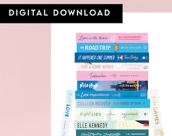 Impression de pile de livres personnalisée TÉLÉCHARGEMENT NUMÉRIQUE | Impression personnalisée des épines du livre | Cadeau personnalisé | Cadeau pour les amateurs de livres | Impression de livre