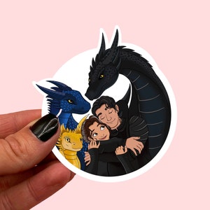 Fourth Wing Dragon Family sticker | Iron Flame | Fantasy book lover | Gift for bookworm | Romantasy book sticker | Journal sticker