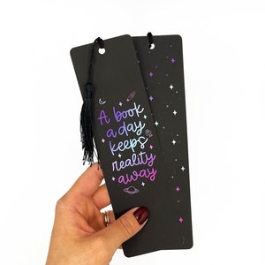 Cute &#39;A book a day keeps reality away&#39; bookmark | Book Lover | Bookish gift | Magical | Fantasy lover