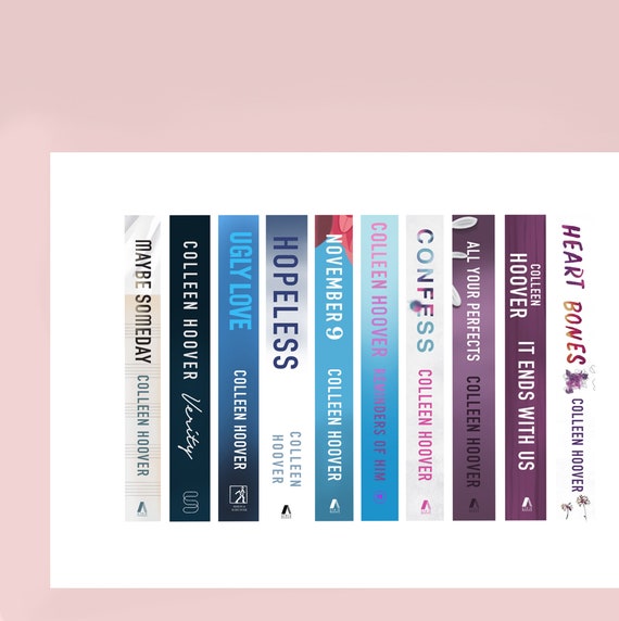 Colleen Hoover Book Spine Art Print COHO Book Cover Art Book Lovers Print  Romance Books Colleen Hoover Fan 