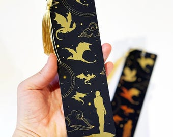 Gold foiled Dragon bookmark | Fantasy bookmark | Bookish gift | Gift for book lover