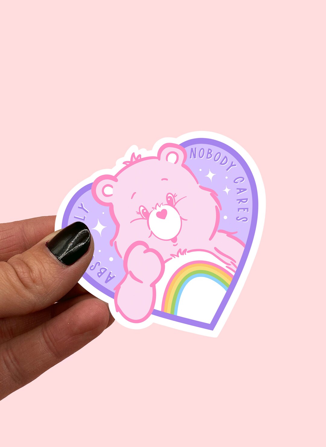 Absolutely Nobody Cares Care Bear Sticker Care Bears - Etsy