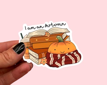 I am an autumn sticker | Kindle sticker | Book lover sticker | Book nerd sticker | Cute book sticker