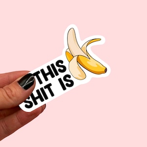 Sticker This sh*t is Bananas | Sticker met grappige quote | Sticker | Journalen | Bujo | Plakboek: