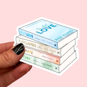 The Twisted-serie boekenstapelsticker | Ana huang-sticker | Gedraaide liefde | Gedraaide spellen | Gedraaide haat | Verdraaide leugens