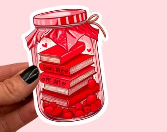 Books are my jam sticker | Kindle sticker | Book lover sticker | Book nerd sticker | Cute book sticker | Bujo sticker