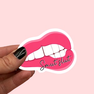 Smut Slut Aufkleber | Buchaufkleber | Buchliebhaber Aufkleber | Buch-Nerd | Romanze Lesezeichen | Spicy Book Reader | Pinker Aufkleber
