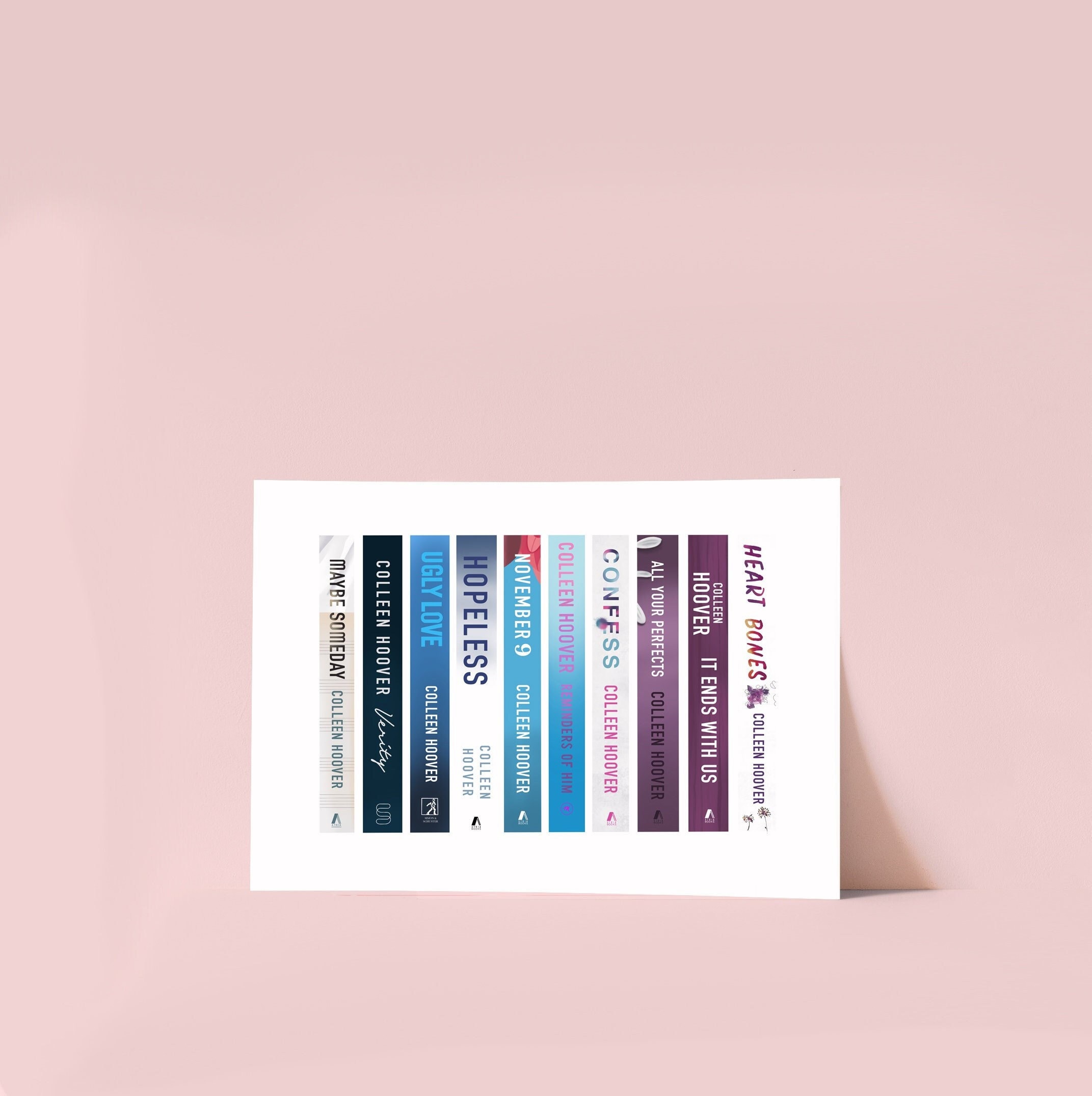 Colleen Hoover Book Spine Art Print COHO Book Cover Art Book