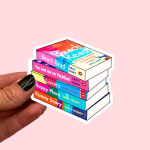 Sticker pile de livres Emily Henry | Sticker Kindle | Sticker roman d'amour | Cadeau livresques