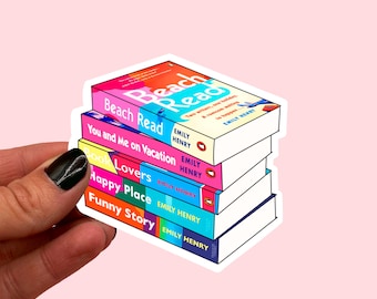 Emily Henry Book Stack Sticker | Glossy Romance Novel Kindle Sticker