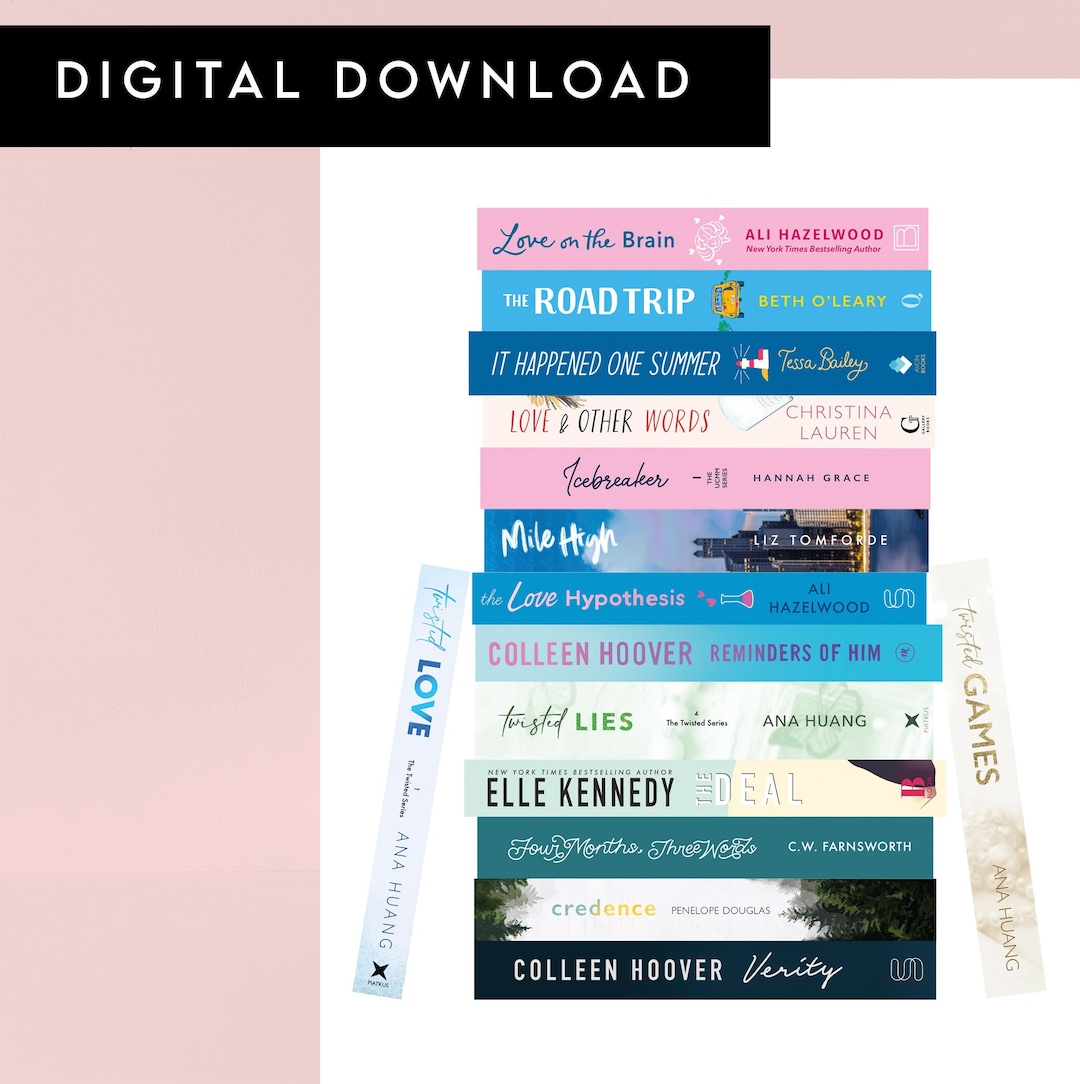 Custom Book Stack Print DIGITAL DOWNLOAD | Personalised Book Spines ...
