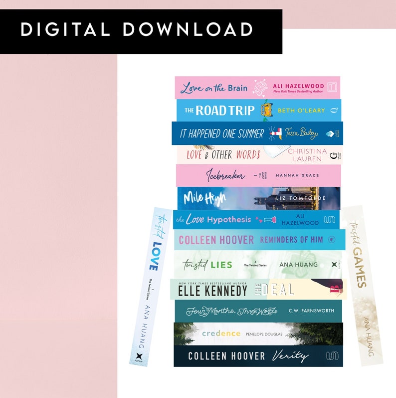 Book Stack Print Custom Book Stack Print DIGITAL DOWNLOAD | Personalised Book Spines ...