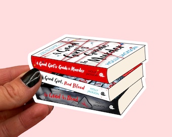May include: A stack of three paperback books with red covers. The titles are "A Good Girl's Guide to Murder", "Good Girl, Bad Blood", and "Good As Dead". All three books are by Holly Jackson.