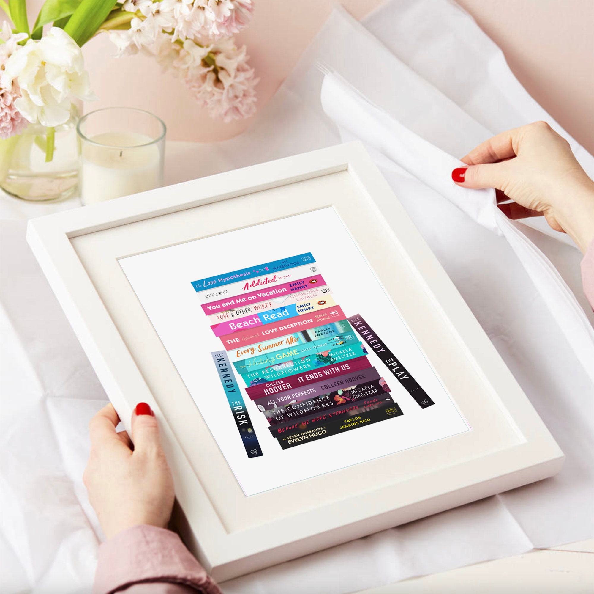 Book Stack Print Custom Book Stack Print DIGITAL DOWNLOAD | Personalised Book Spines ...