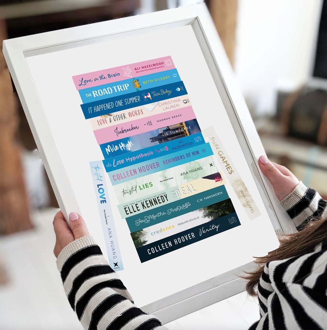 Custom Book Stack Print | Personalised Book Spines Print | Personalised ...