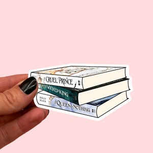 Pile de livres Cruel Prince | Houx noir | Amateur de livres d'amour | bujo | Sticker amoureux des livres