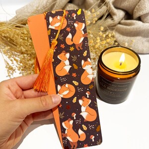 Segnalibro Autumnal Fox Copper Foiled / Regalo per lettori / Regalo per amanti dei libri / Regalo per amanti dei libri