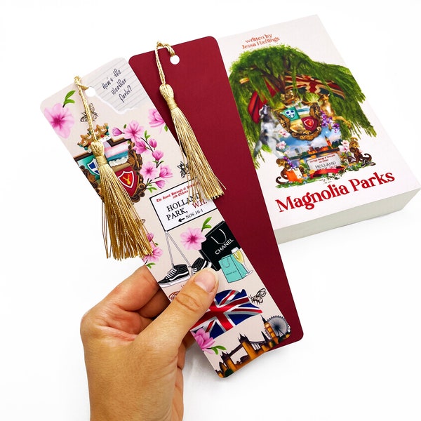 Magnolia Parks gold foiled bookmark | Jessa Hastings bookmark | book lover | Romance book lover | Illustrated bookmark | Magnolia & BJ