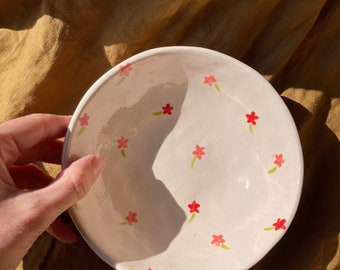 Bowl - ceramic bowl - flower bowl - handmade bowl - handmade ceramic bowl - artisanal bowl - artisanal bowl - very soft bowl