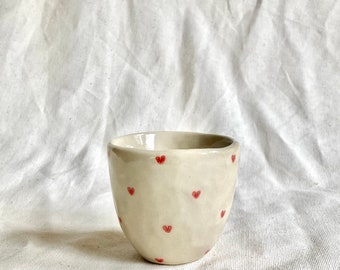 Ceramic cup - handmade cup - coffee cup - artisanal cup - stoneware cup - handmade ceramic cup - heart cup - espresso cup