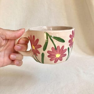 Ceramic mug - Flower ceramic mug - Handmade mug - Mug - Handcrafted ceramic mug - Handmade ceramic mug