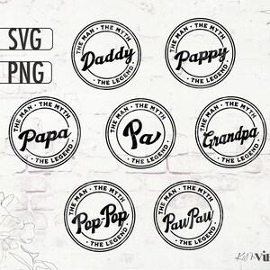 The Man The Myth The Legend/Vaderdagcadeau voor papa/opa/pappy/pa/pawpaw/pop/papa vaderdag SVG-bestand png