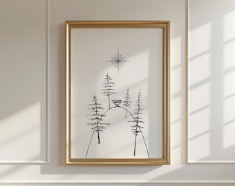 Baby Jesus Christmas Sketch Print: Religious Poster Art (Digital Download)