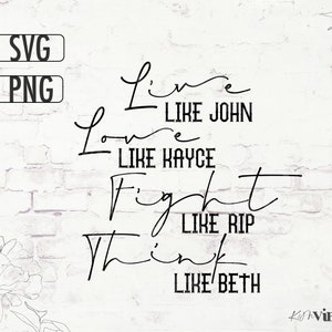 Yellowstone Dutton Ranch SVG PNG: Live Like John, Love Like Kayce (Digital Download)