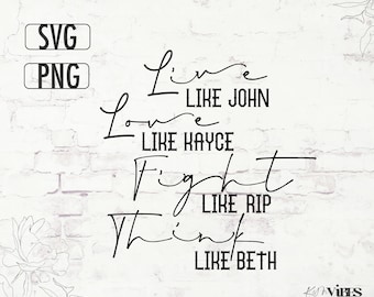 Yellowstone Dutton Ranch SVG PNG: Live Like John, Love Like Kayce (Digital Download)