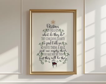 Christmas in Heaven Poem Printable: Religious Holiday Decor (Digital Download)