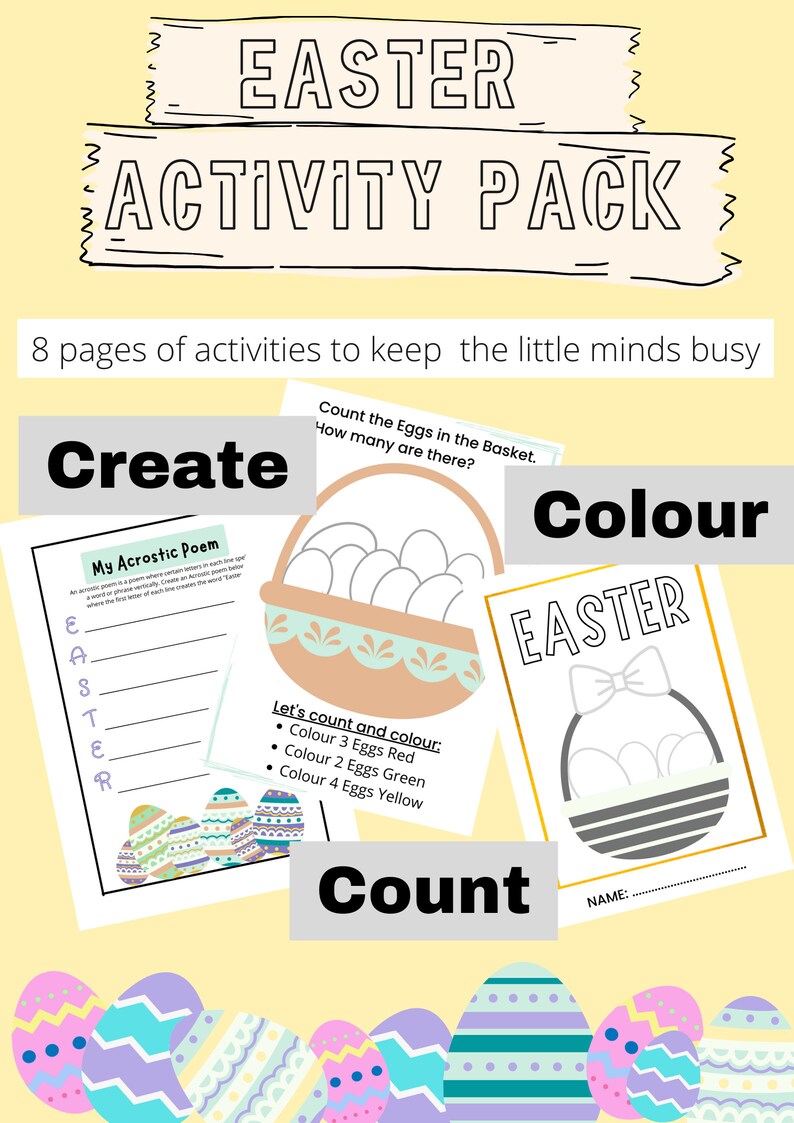 Easter Activity Pack | Downloadable Children's Worksheets - Etsy