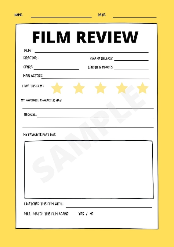 movie review worksheet